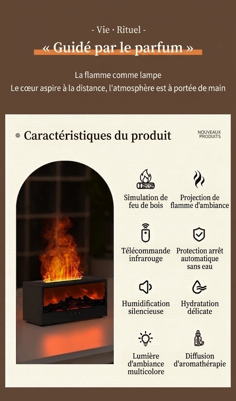 Flame Fireplace Ultrasonic Aroma Diffuser