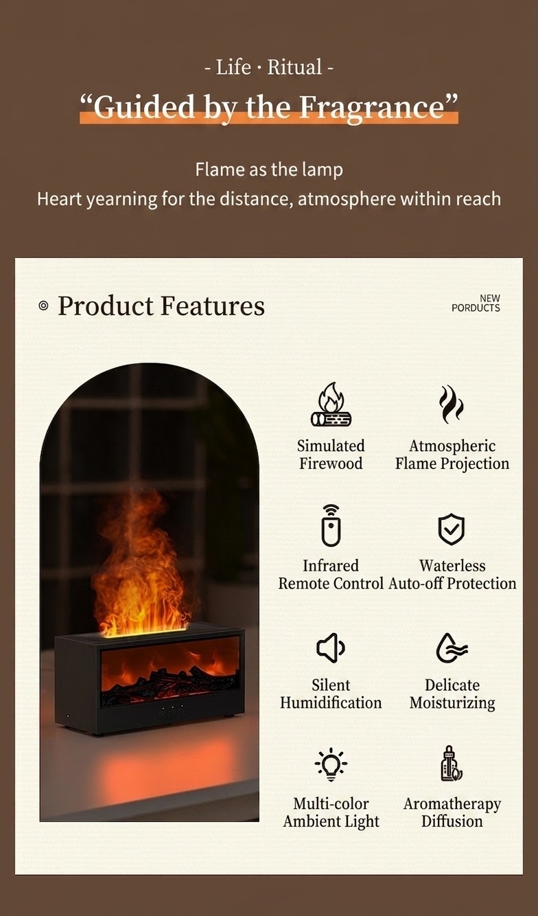 Flame Fireplace Ultrasonic Aroma Diffuser