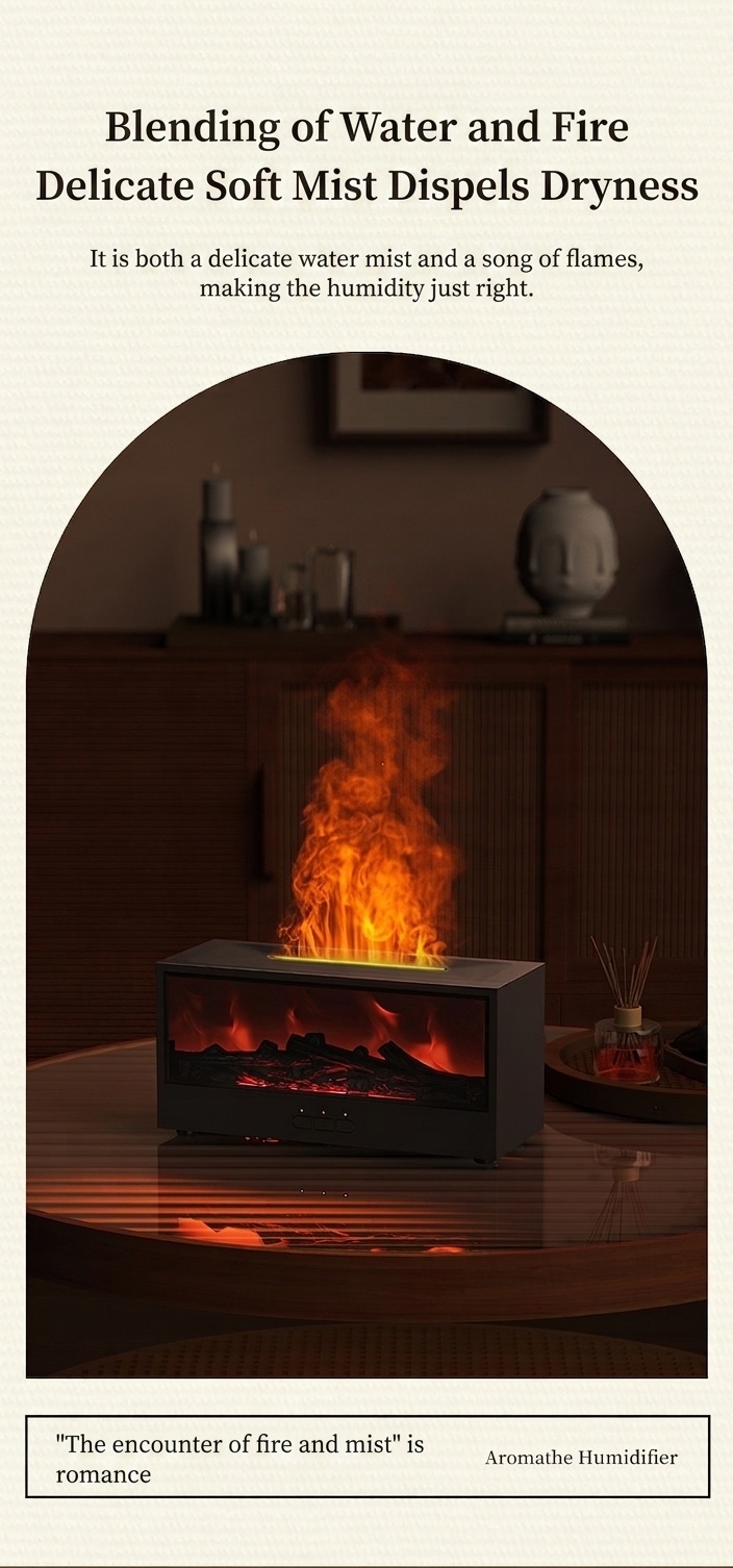 Flame Fireplace Ultrasonic Aroma Diffuser