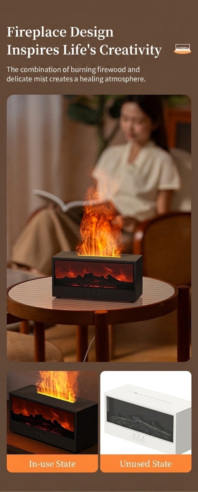 Flame Fireplace Ultrasonic Aroma Diffuser