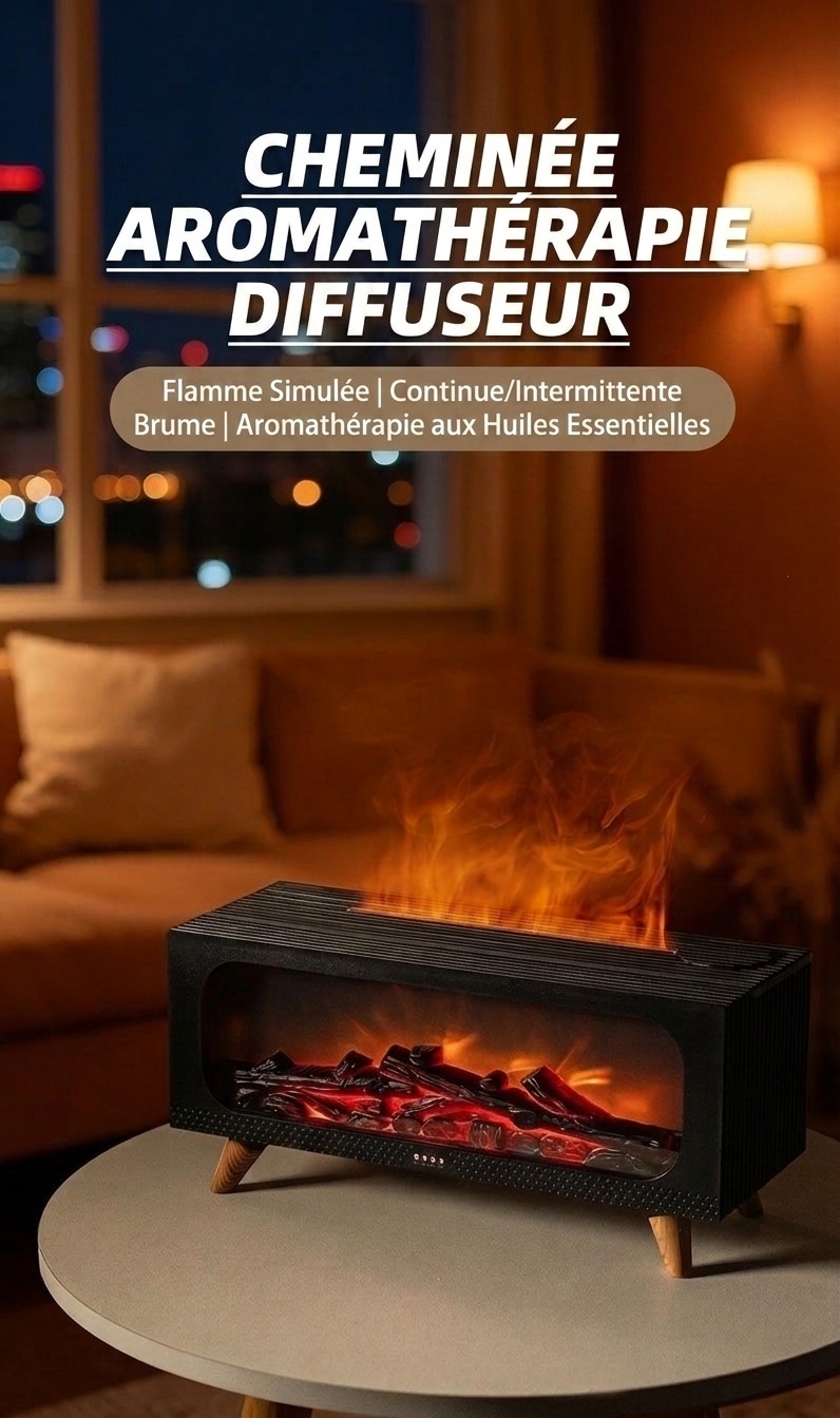 Simulated Fireplace Ultrasonic Aroma Diffuser & Humidifier