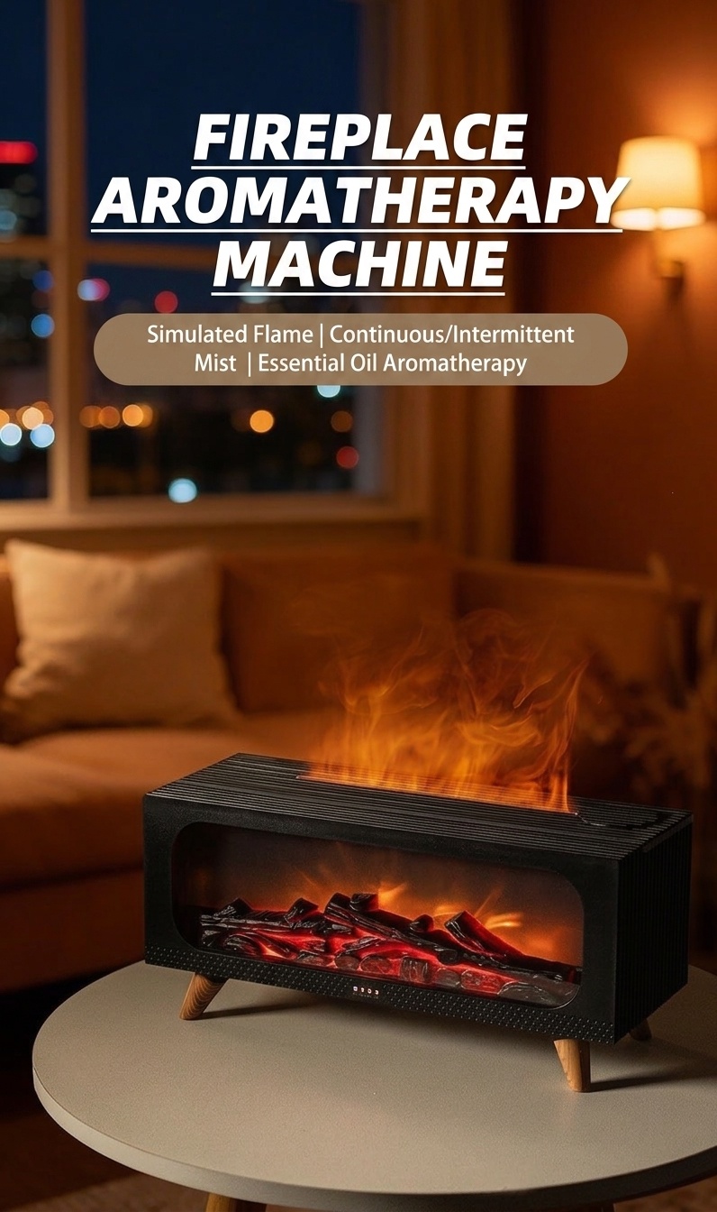Simulated Fireplace Ultrasonic Aroma Diffuser & Humidifier