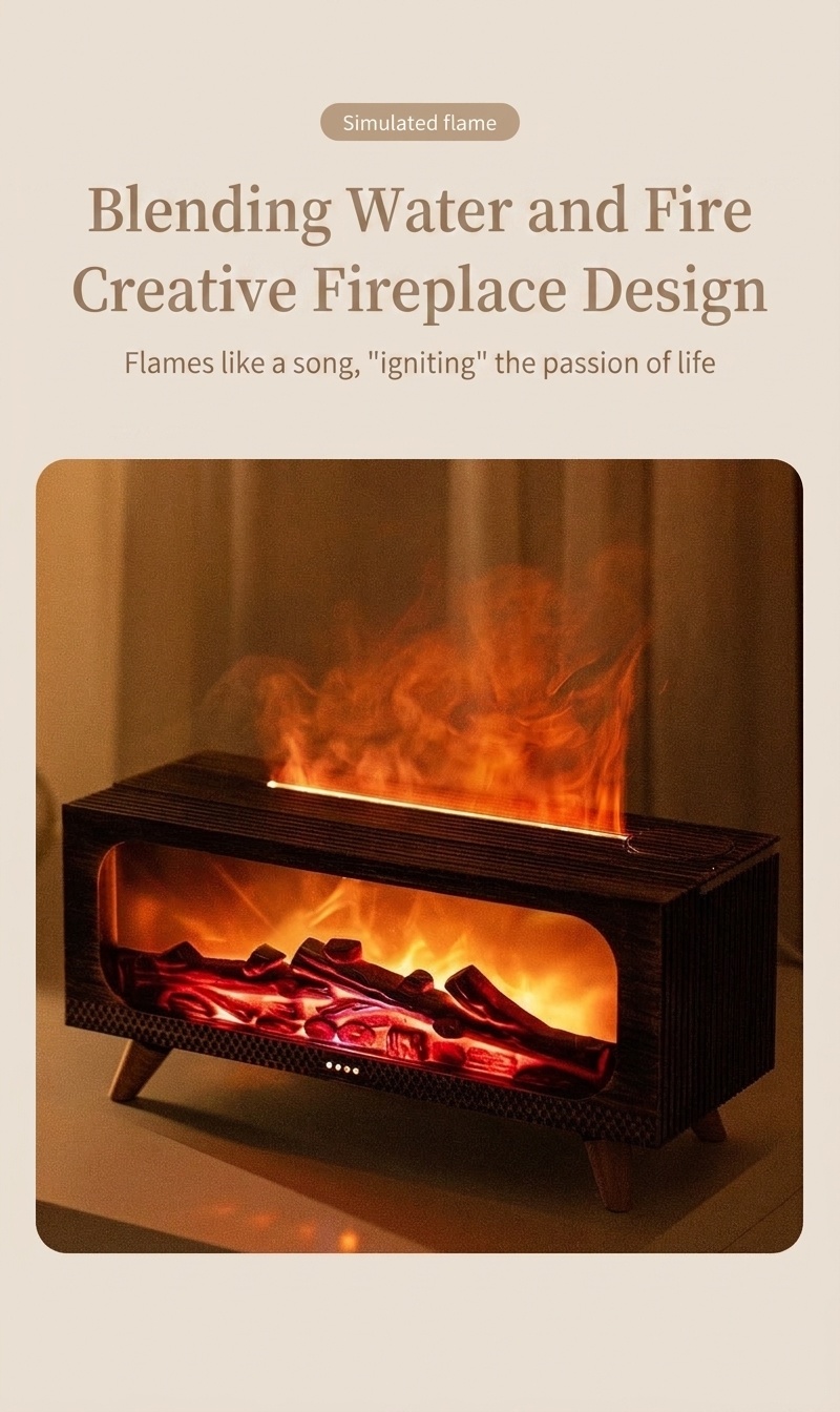 Simulated Fireplace Ultrasonic Aroma Diffuser & Humidifier