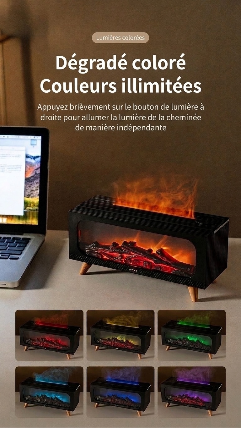 Simulated Fireplace Ultrasonic Aroma Diffuser & Humidifier