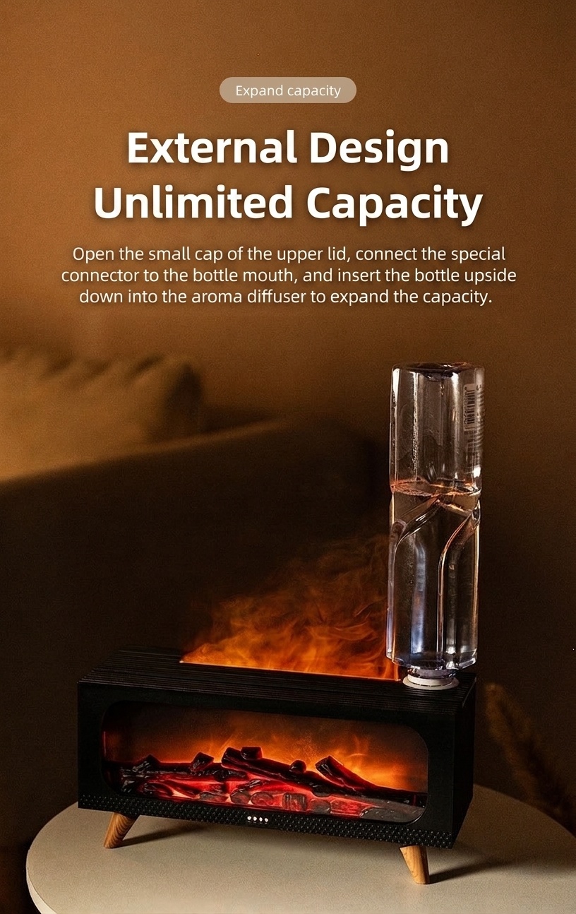 Simulated Fireplace Ultrasonic Aroma Diffuser & Humidifier