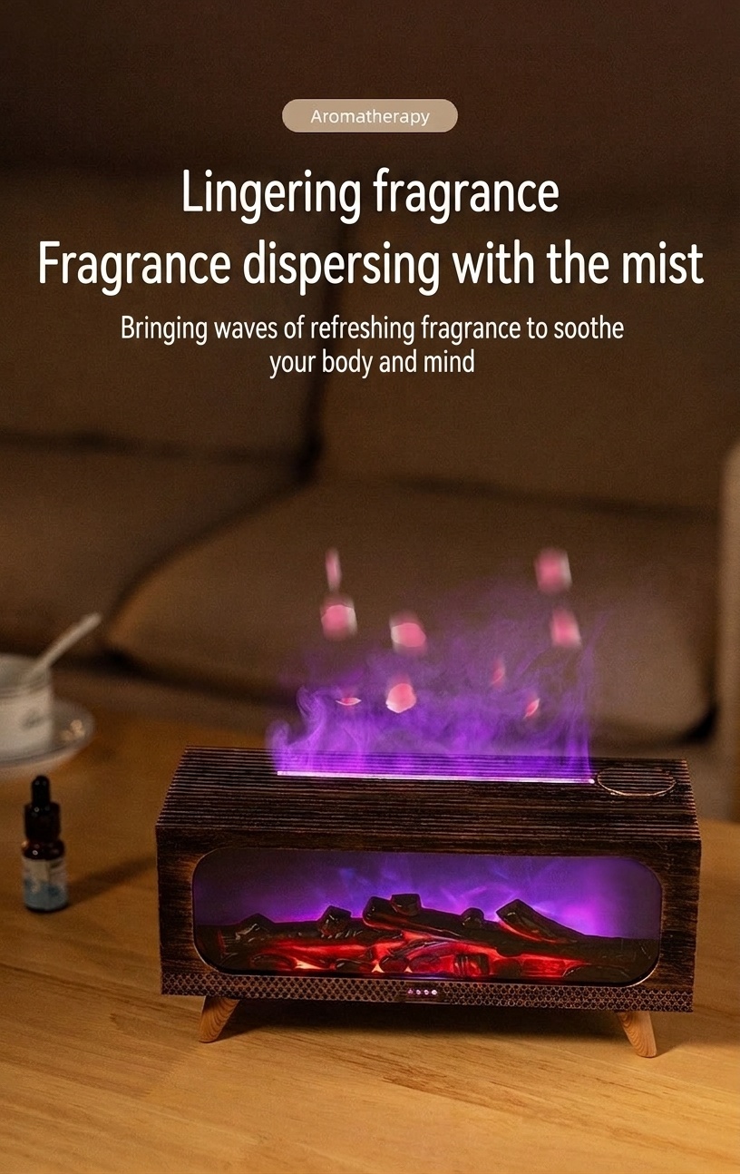 Simulated Fireplace Ultrasonic Aroma Diffuser & Humidifier