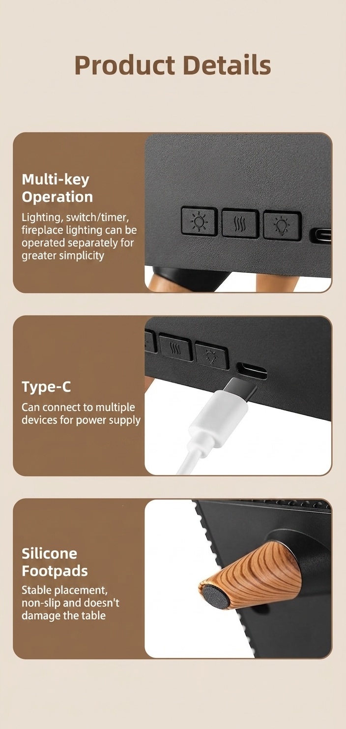 Simulated Fireplace Ultrasonic Aroma Diffuser & Humidifier