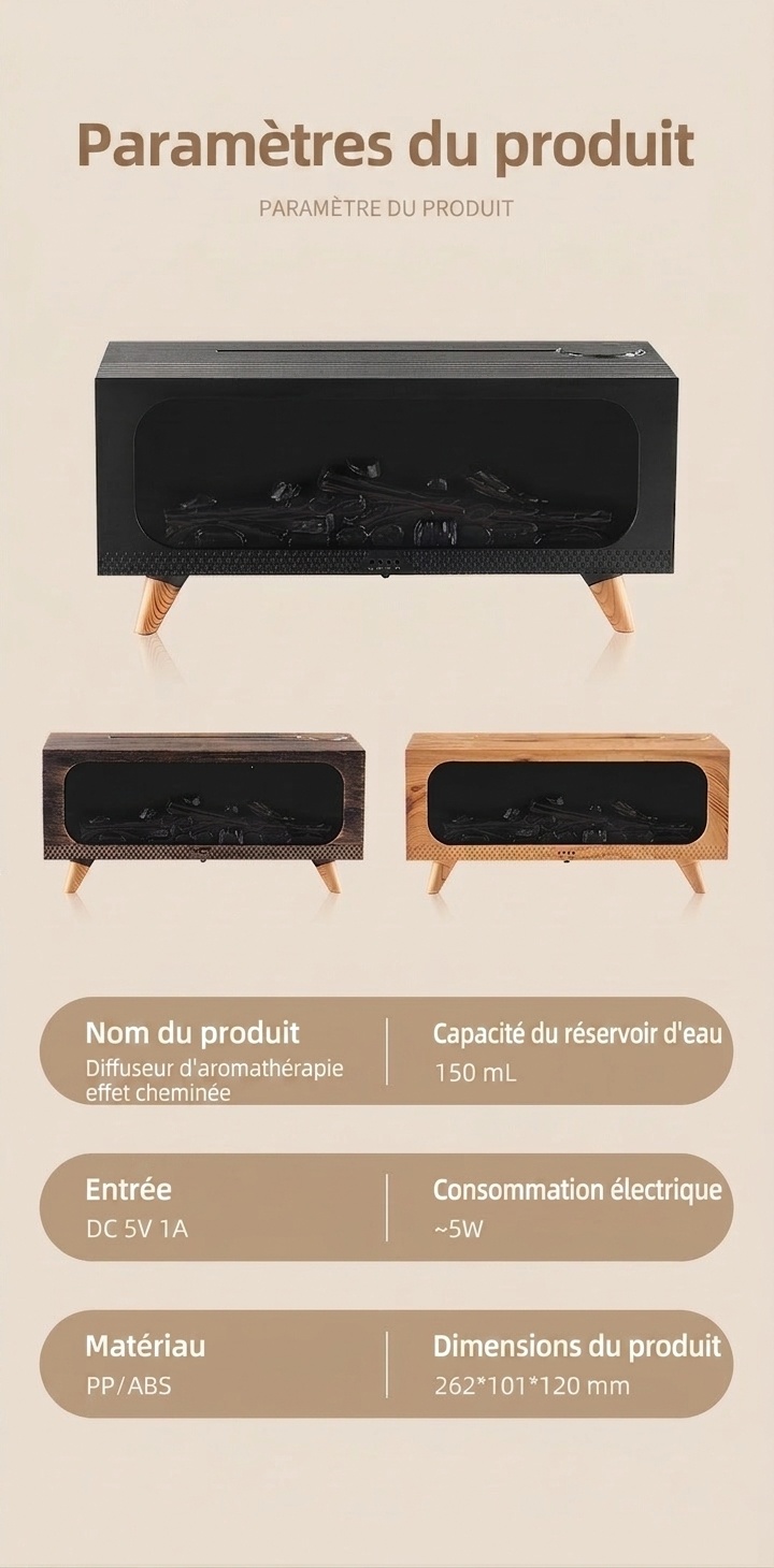 Simulated Fireplace Ultrasonic Aroma Diffuser & Humidifier