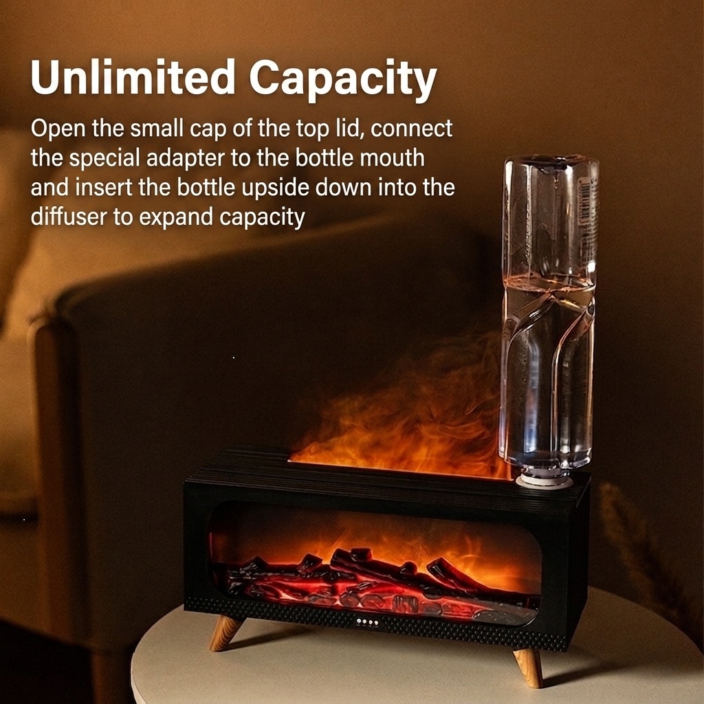 Simulated Fireplace Ultrasonic Aroma Diffuser & Humidifier