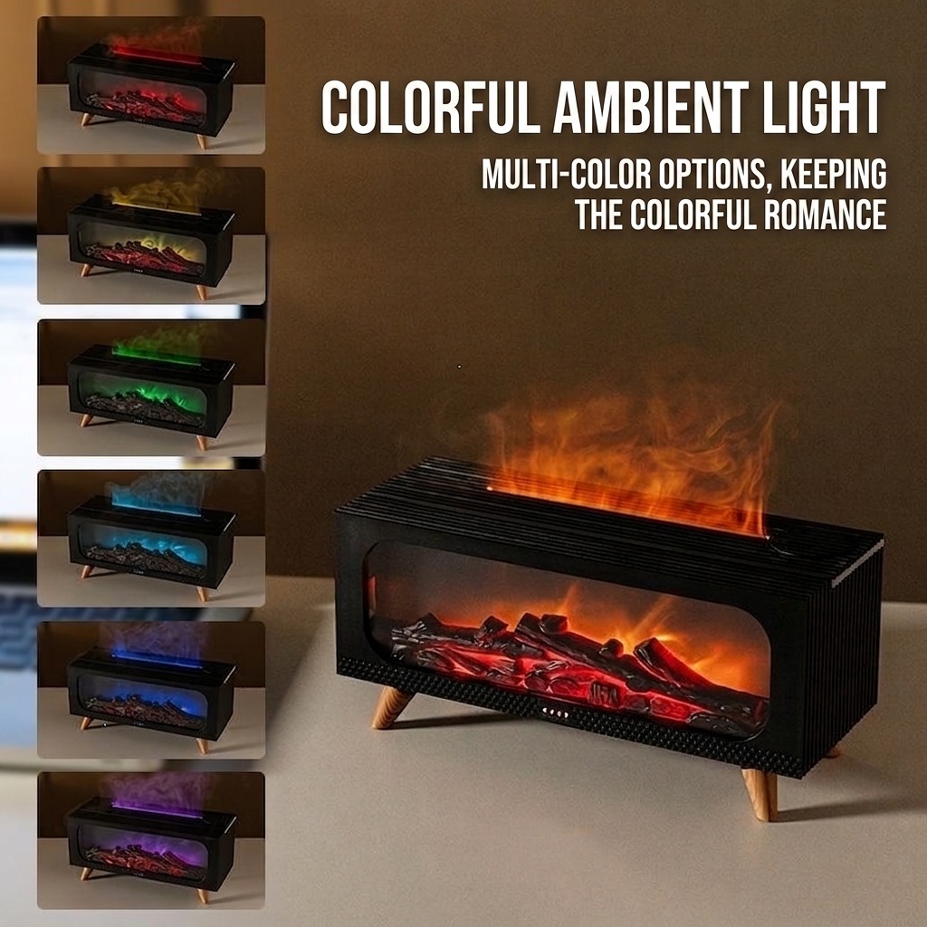 Simulated Fireplace Ultrasonic Aroma Diffuser & Humidifier