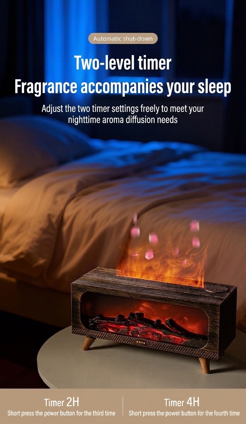 Simulated Fireplace Ultrasonic Aroma Diffuser & Humidifier