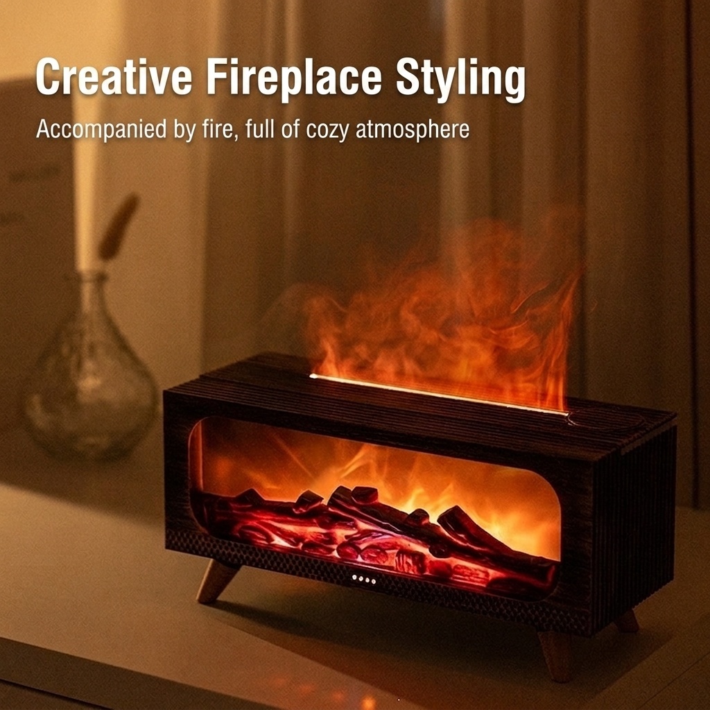 Simulated Fireplace Ultrasonic Aroma Diffuser & Humidifier