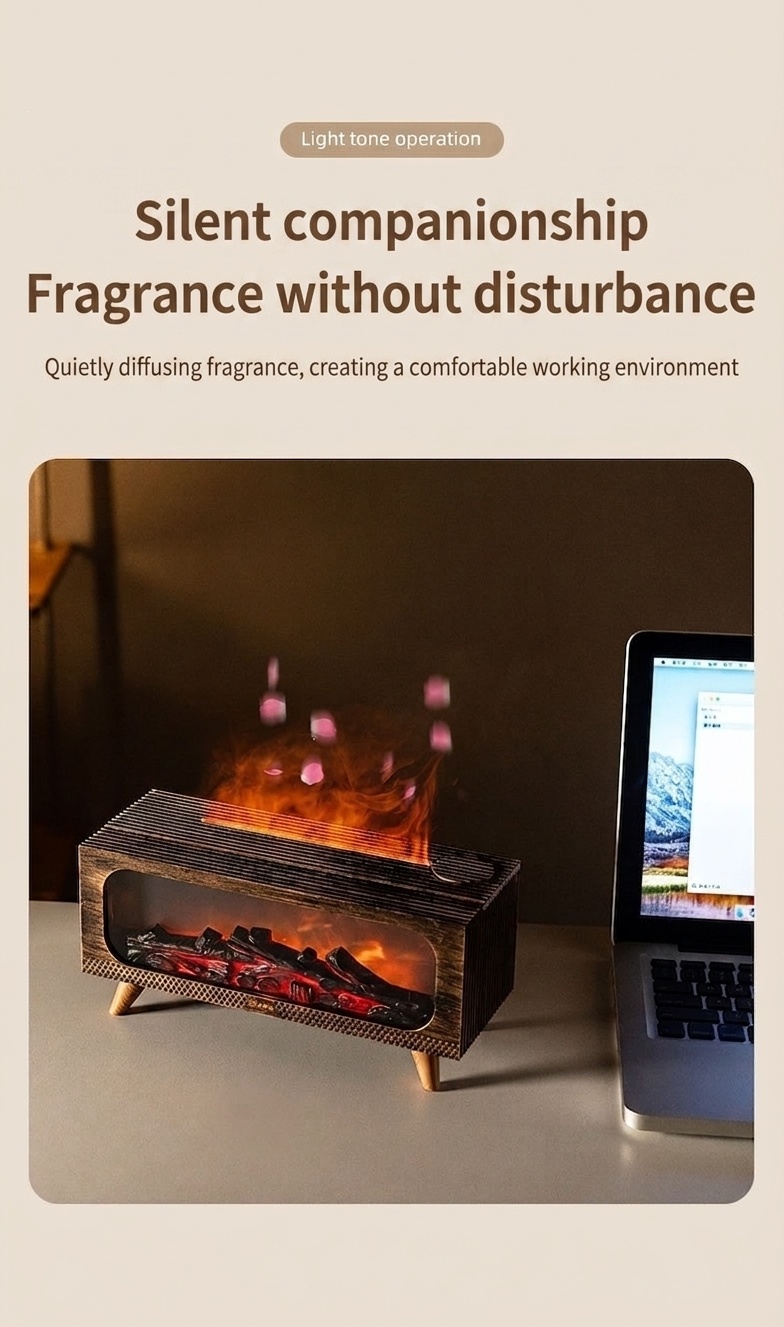 Simulated Fireplace Ultrasonic Aroma Diffuser & Humidifier