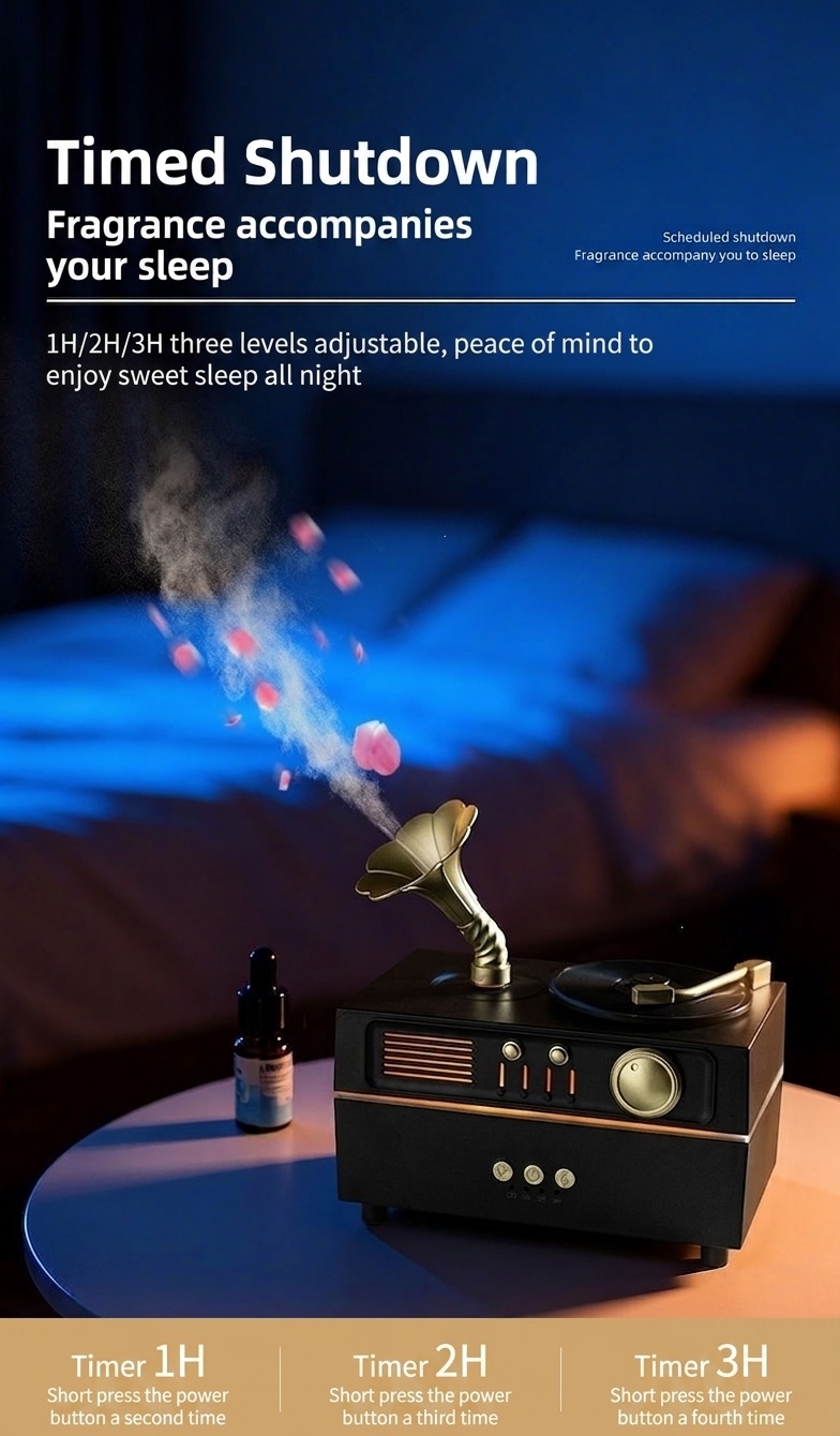 Vintage Gramophone Aroma Diffuser & Bluetooth Speaker