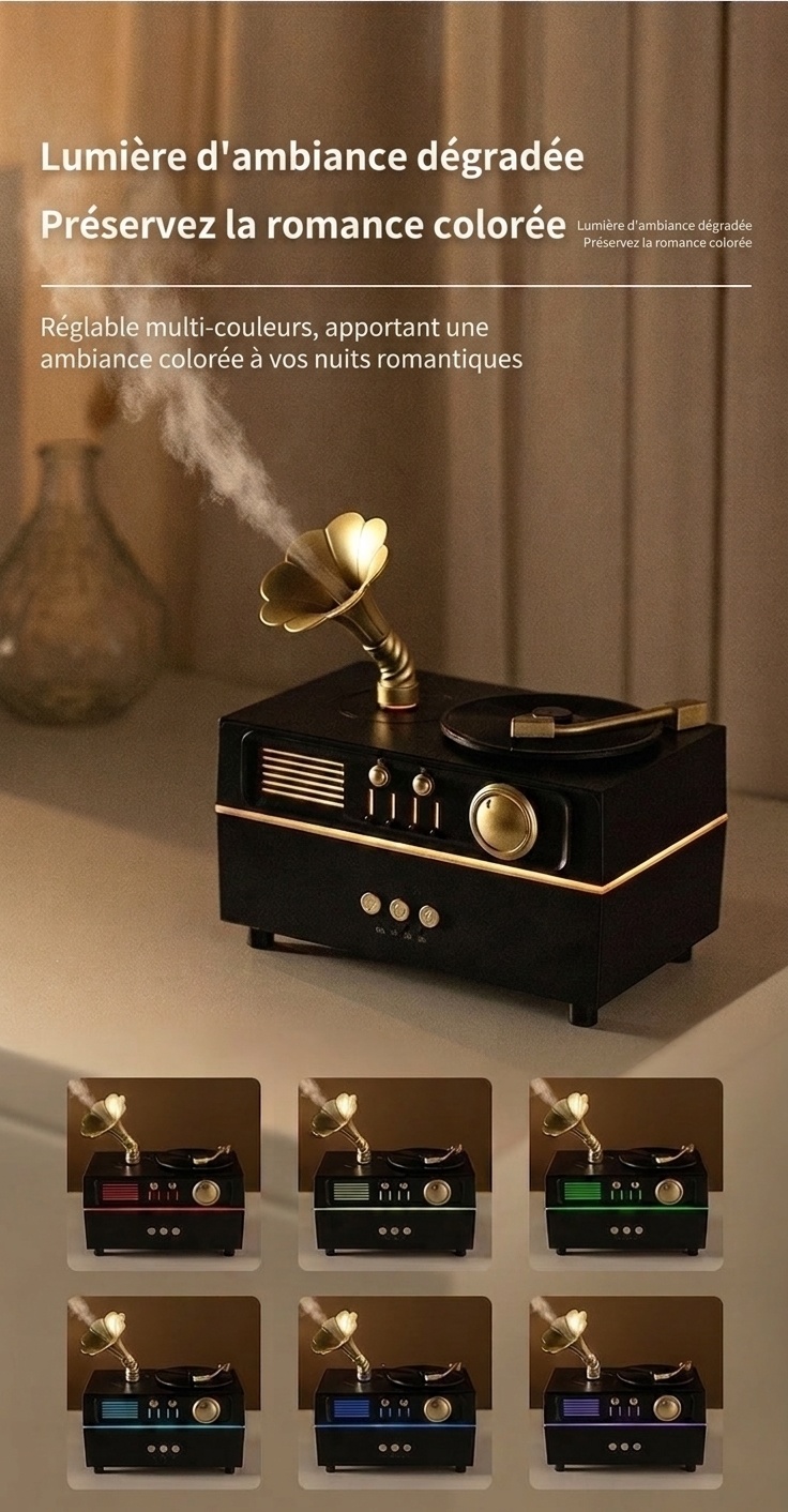 Vintage Gramophone Aroma Diffuser & Bluetooth Speaker