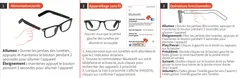 Lunettes intelligentes BL30 en plastique noir #BS705-0013