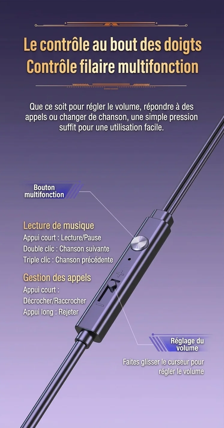Écouteurs intra-auriculaires filaires pour le jeu, avec micro HD, haut-parleurs dynamiques de 10 mm, son stéréo HiFi et câble de 2,5 m pour PC de bureau et ordinateur portable.