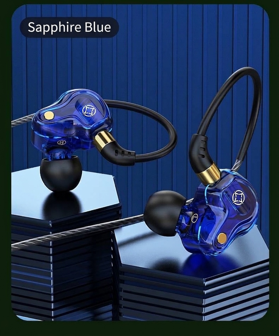Quad-Core HiFi In-Ear Monitors with Mic, Dual 8mm Armature Drivers Deep Bass Noise Cancelling Earbuds, 3.5mm & Type-C Wired for Gaming Music
