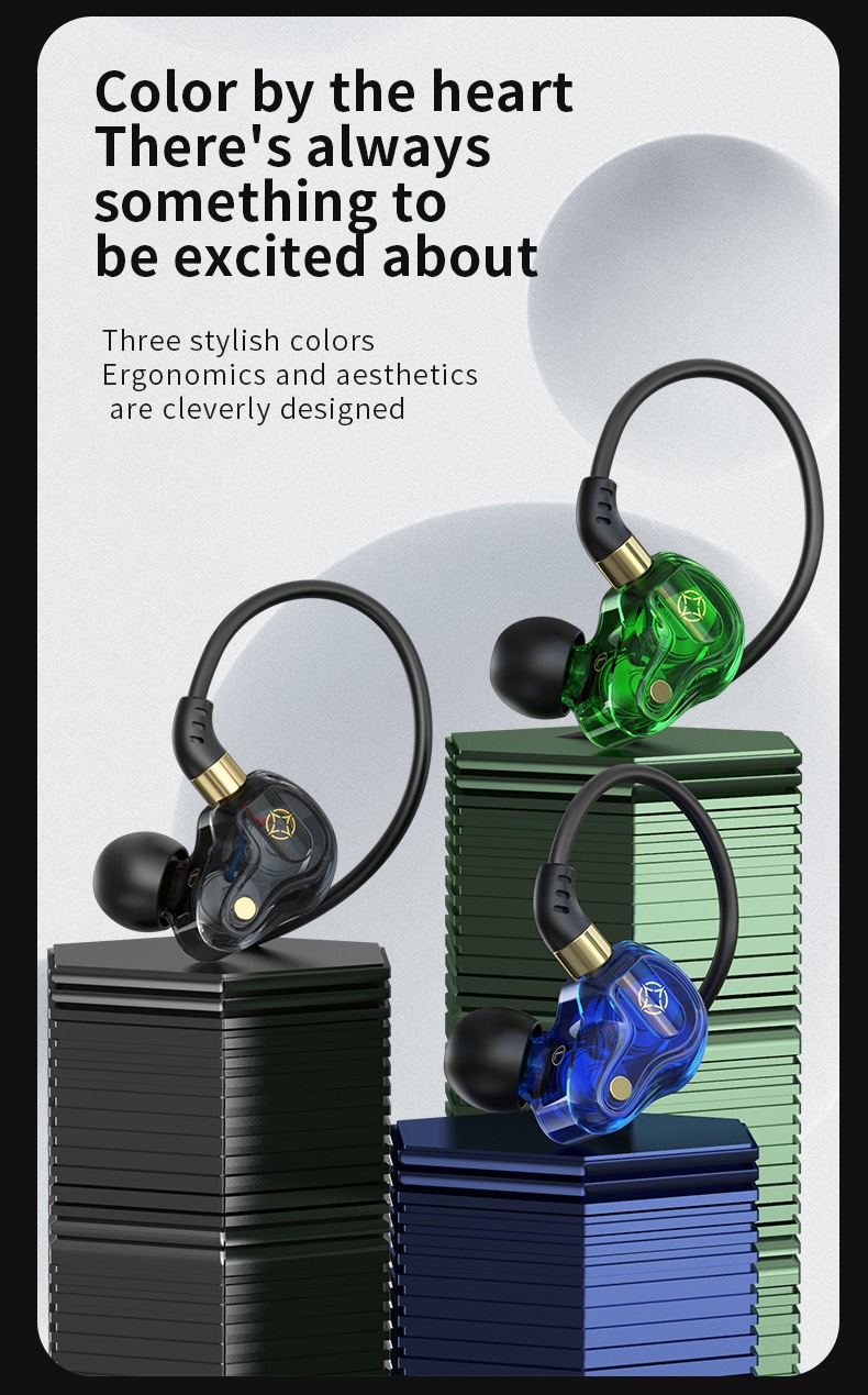 Quad-Core HiFi In-Ear Monitors with Mic, Dual 8mm Armature Drivers Deep Bass Noise Cancelling Earbuds, 3.5mm & Type-C Wired for Gaming Music
