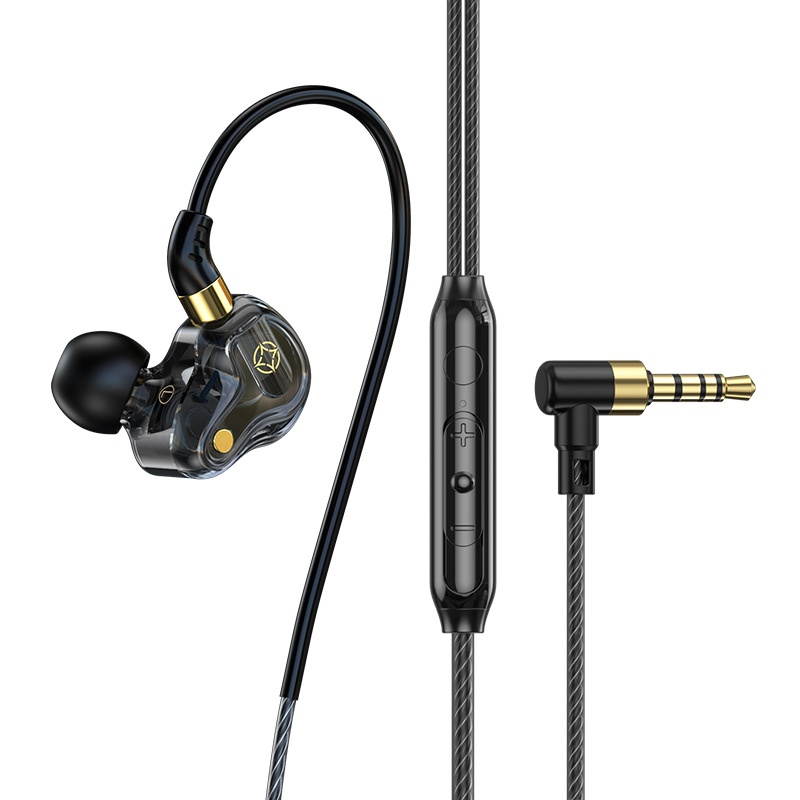 Quad-Core HiFi In-Ear Monitors with Mic, Dual 8mm Armature Drivers Deep Bass Noise Cancelling Earbuds, 3.5mm & Type-C Wired for Gaming Music