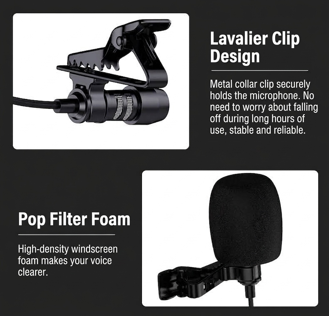 Auriculares intrauditivos con cable para juegos, con micrófono de solapa, controladores de 14,2 mm, auriculares ergonómicos con aislamiento de ruido de 60°, conector de 3,5 mm / USB tipo C para juegos y canto.