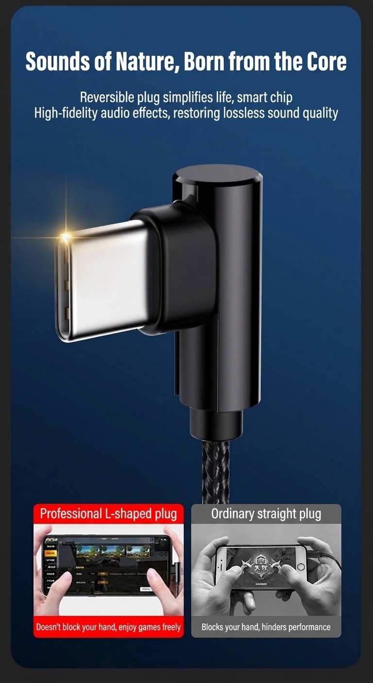 Auriculares intrauditivos con cable para juegos, con micrófono de solapa, controladores de 14,2 mm, auriculares ergonómicos con aislamiento de ruido de 60°, conector de 3,5 mm / USB tipo C para juegos y canto.