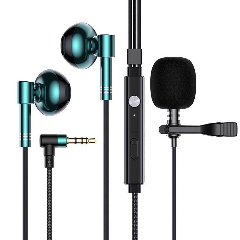 Auriculares intrauditivos con cable para juegos, con micrófono de solapa, controladores de 14,2 mm, auriculares ergonómicos con aislamiento de ruido de 60°, conector de 3,5 mm / USB tipo C para juegos y canto.