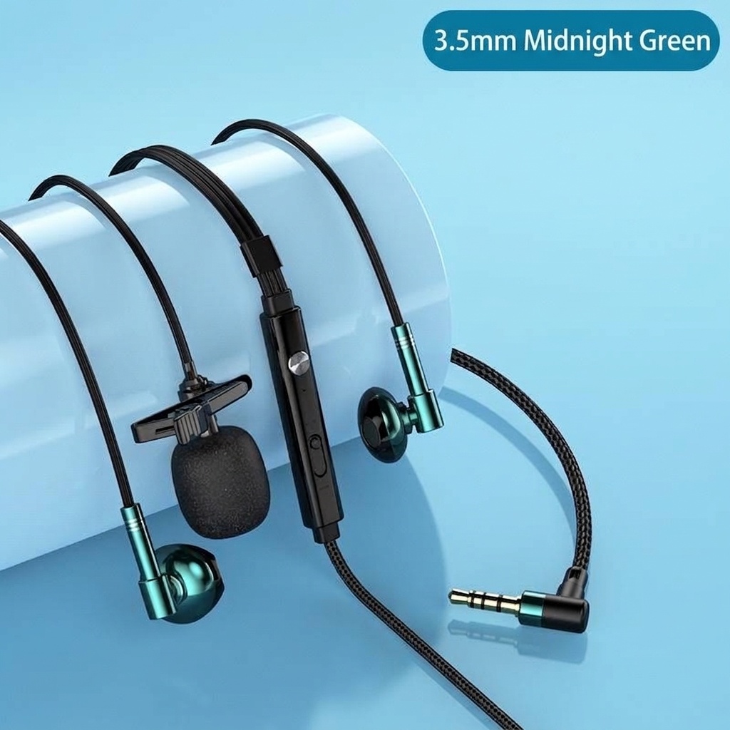 Auriculares intrauditivos con cable para juegos, con micrófono de solapa, controladores de 14,2 mm, auriculares ergonómicos con aislamiento de ruido de 60°, conector de 3,5 mm / USB tipo C para juegos y canto.