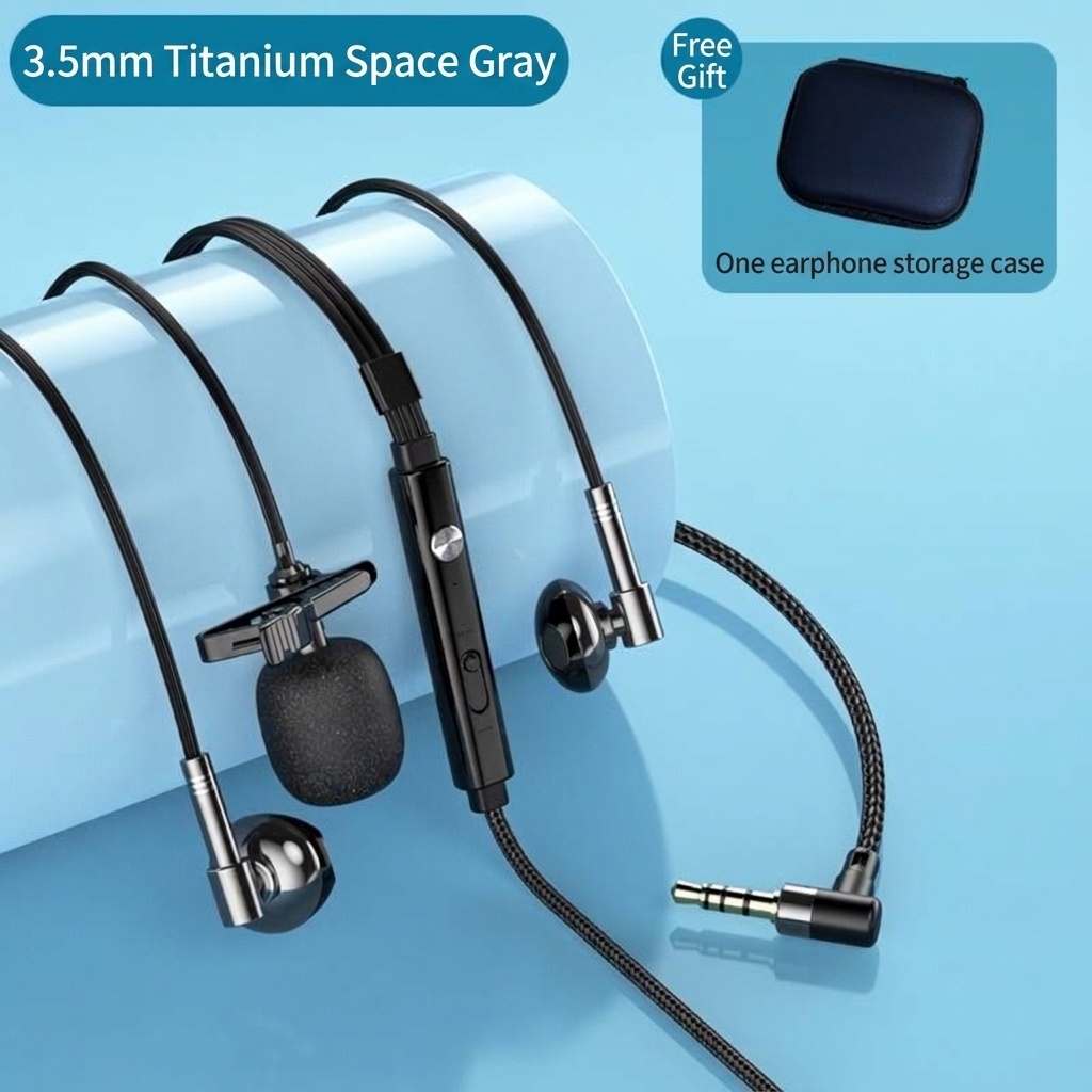 Auriculares intrauditivos con cable para juegos, con micrófono de solapa, controladores de 14,2 mm, auriculares ergonómicos con aislamiento de ruido de 60°, conector de 3,5 mm / USB tipo C para juegos y canto.