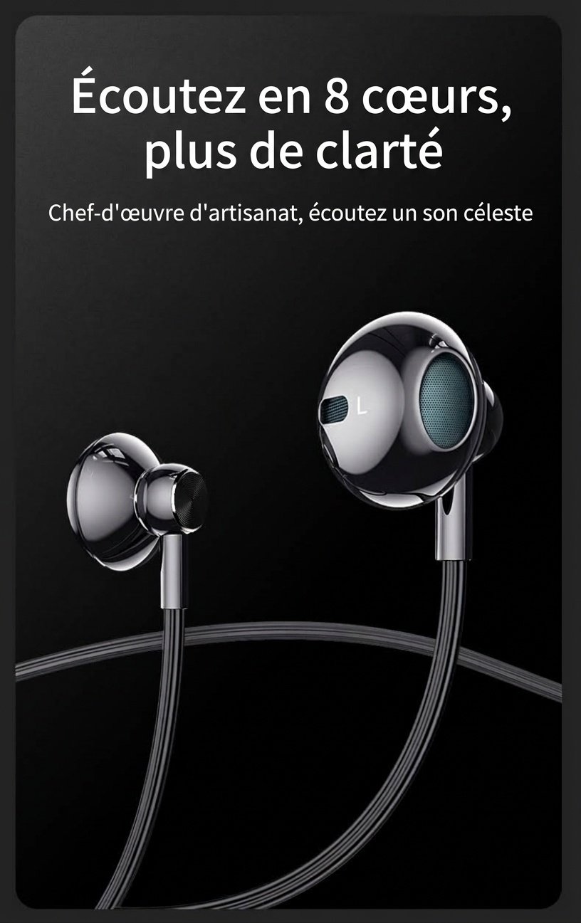 Écouteurs intra-auriculaires filaires pour jeux vidéo avec micro intégré, haut-parleurs dynamiques de 10 mm, basses profondes, isolation phonique, prise jack 3,5 mm pour PC et appareils mobiles.