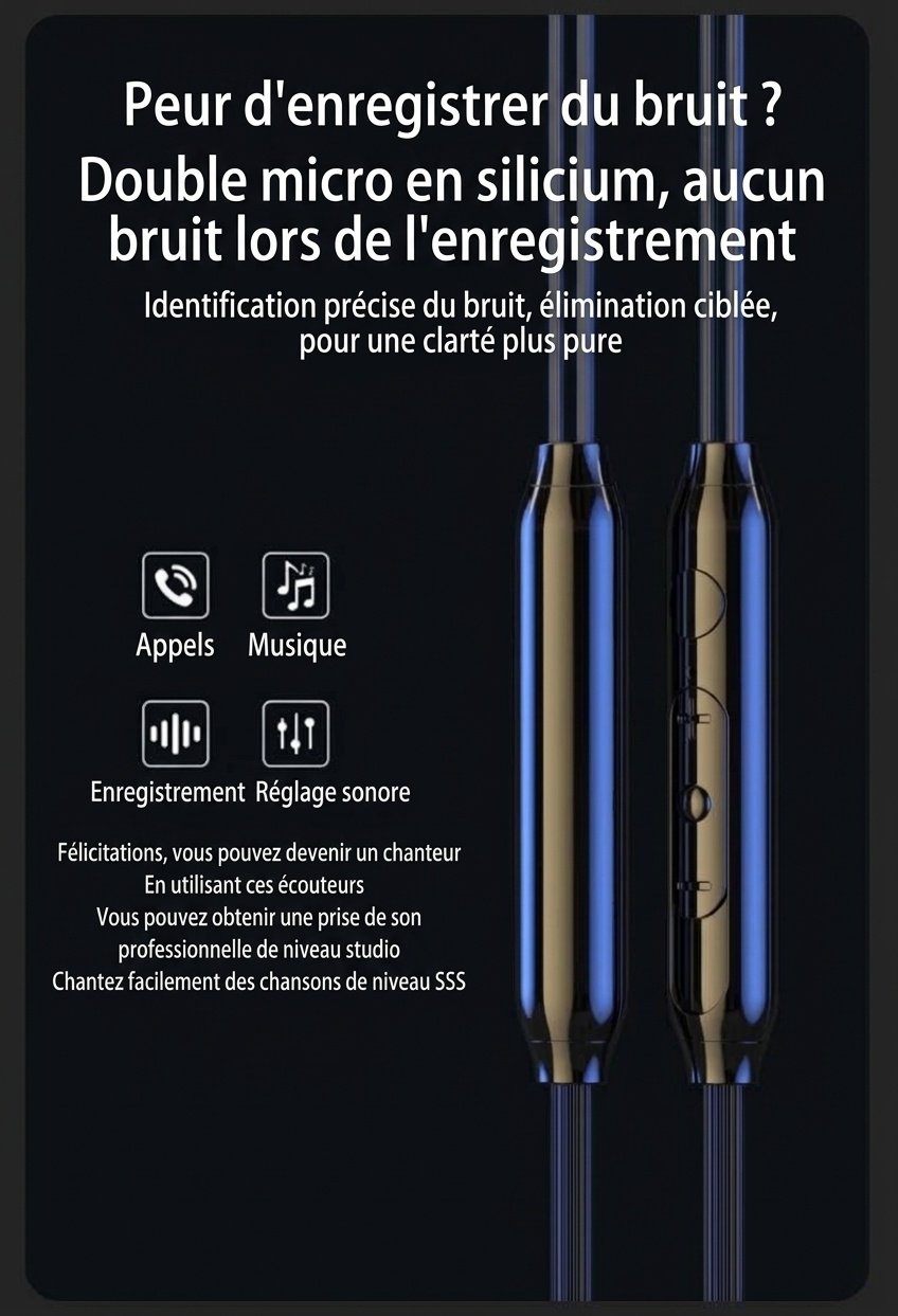 Écouteurs intra-auriculaires filaires pour jeux vidéo avec micro intégré, haut-parleurs dynamiques de 10 mm, basses profondes, isolation phonique, prise jack 3,5 mm pour PC et appareils mobiles.