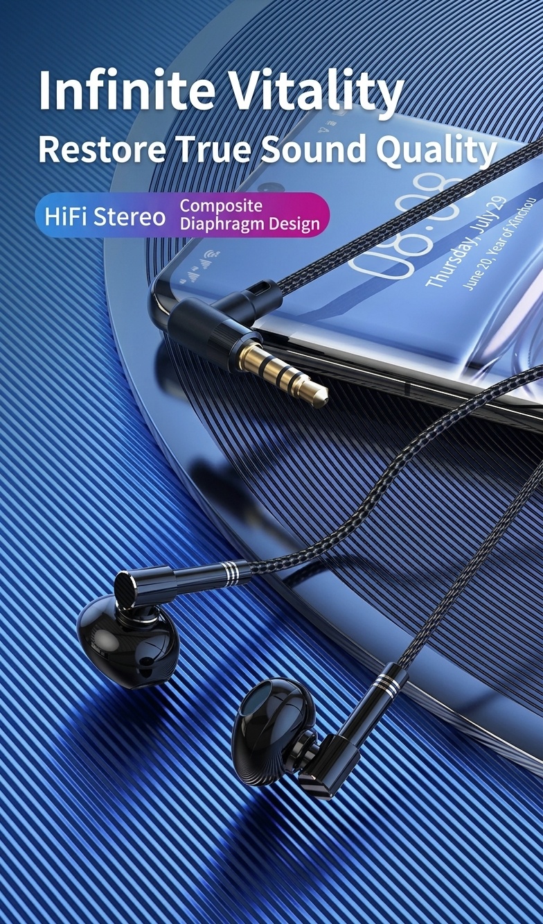 Auriculares intrauditivos con cable para juegos, con micrófono con cancelación de ruido, controladores de 14,2 mm, conector en forma de L de 90°, cable trenzado y conectores de 3,5 mm y USB tipo C para llamadas y juegos móviles.