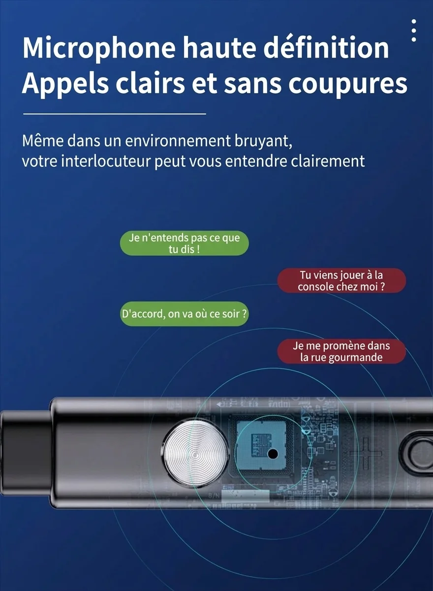 Écouteurs intra-auriculaires filaires pour jeux vidéo avec micro antibruit, haut-parleurs de 14,2 mm, câble tressé avec prise en L à 90°, ports 3,5 mm et USB-C pour les appels et jeux mobiles.