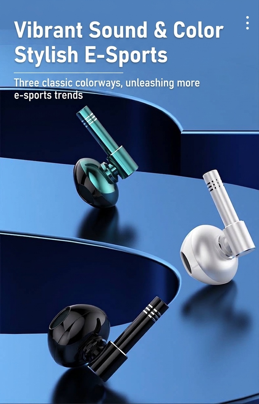 Auriculares intrauditivos con cable para juegos, con micrófono con cancelación de ruido, controladores de 14,2 mm, conector en forma de L de 90°, cable trenzado y conectores de 3,5 mm y USB tipo C para llamadas y juegos móviles.