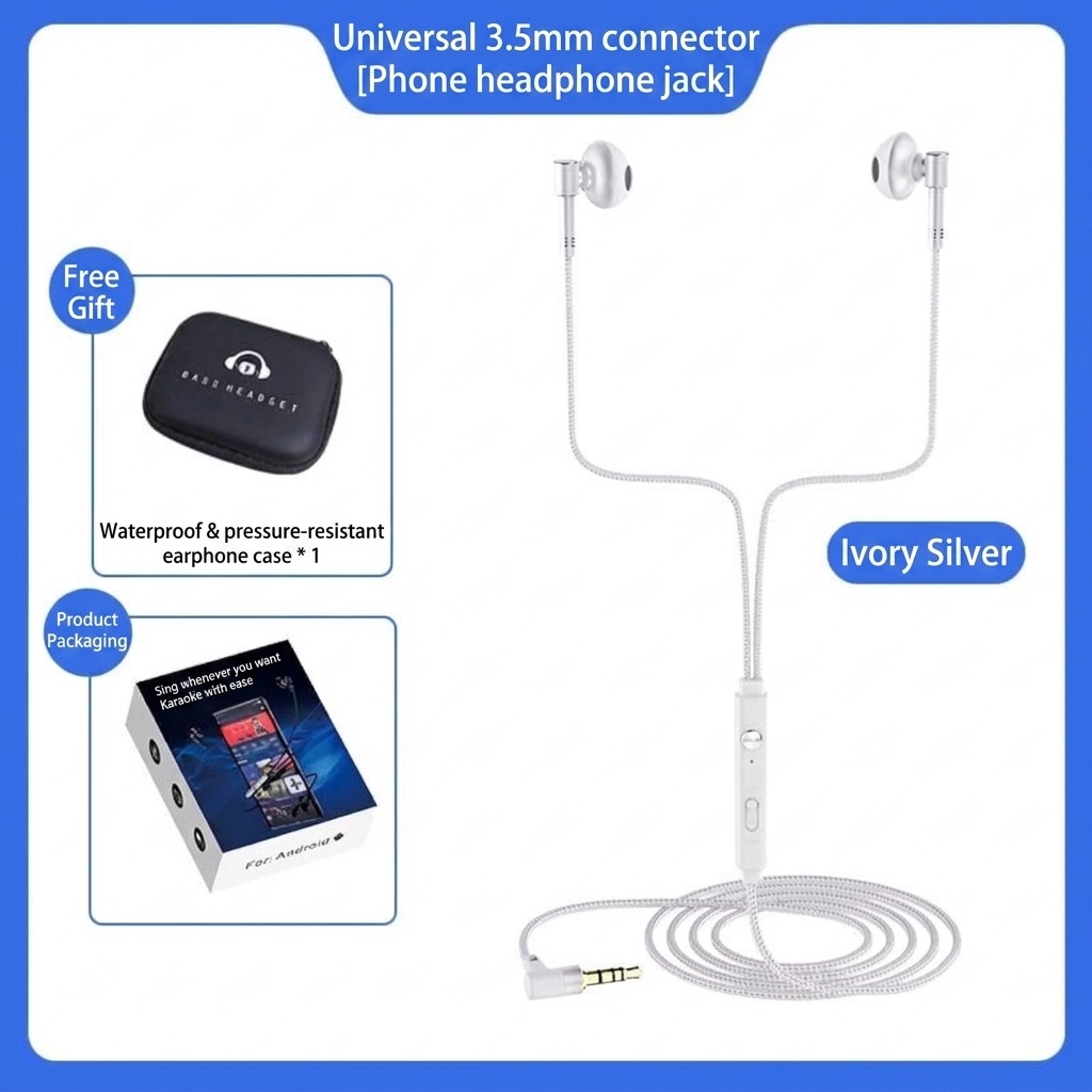 Auriculares intrauditivos con cable para juegos, con micrófono con cancelación de ruido, controladores de 14,2 mm, conector en forma de L de 90°, cable trenzado y conectores de 3,5 mm y USB tipo C para llamadas y juegos móviles.