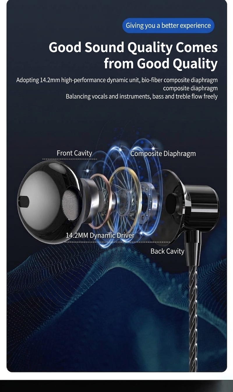 Auriculares inalámbricos para juegos con micrófono, controladores PEEK de 14,2 mm, graves profundos, aislamiento de ruido, conector en forma de L de 3,5 mm para juegos móviles y música.