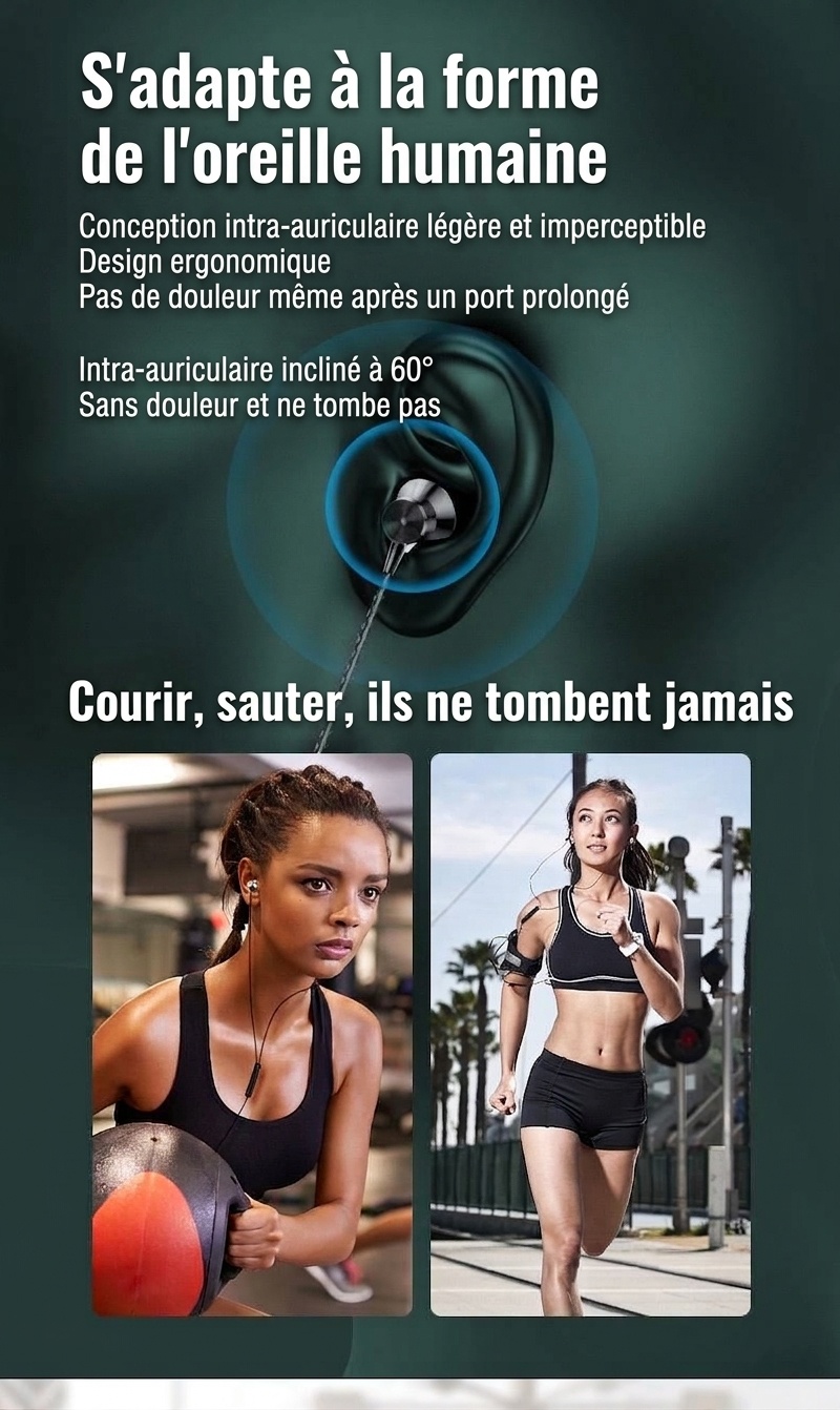 Écouteurs intra-auriculaires filaires pour le jeu avec micro, haut-parleurs PEEK de 14,2 mm, basses profondes, isolation phonique, prise jack 3,5 mm en L pour jeux mobiles et musique.