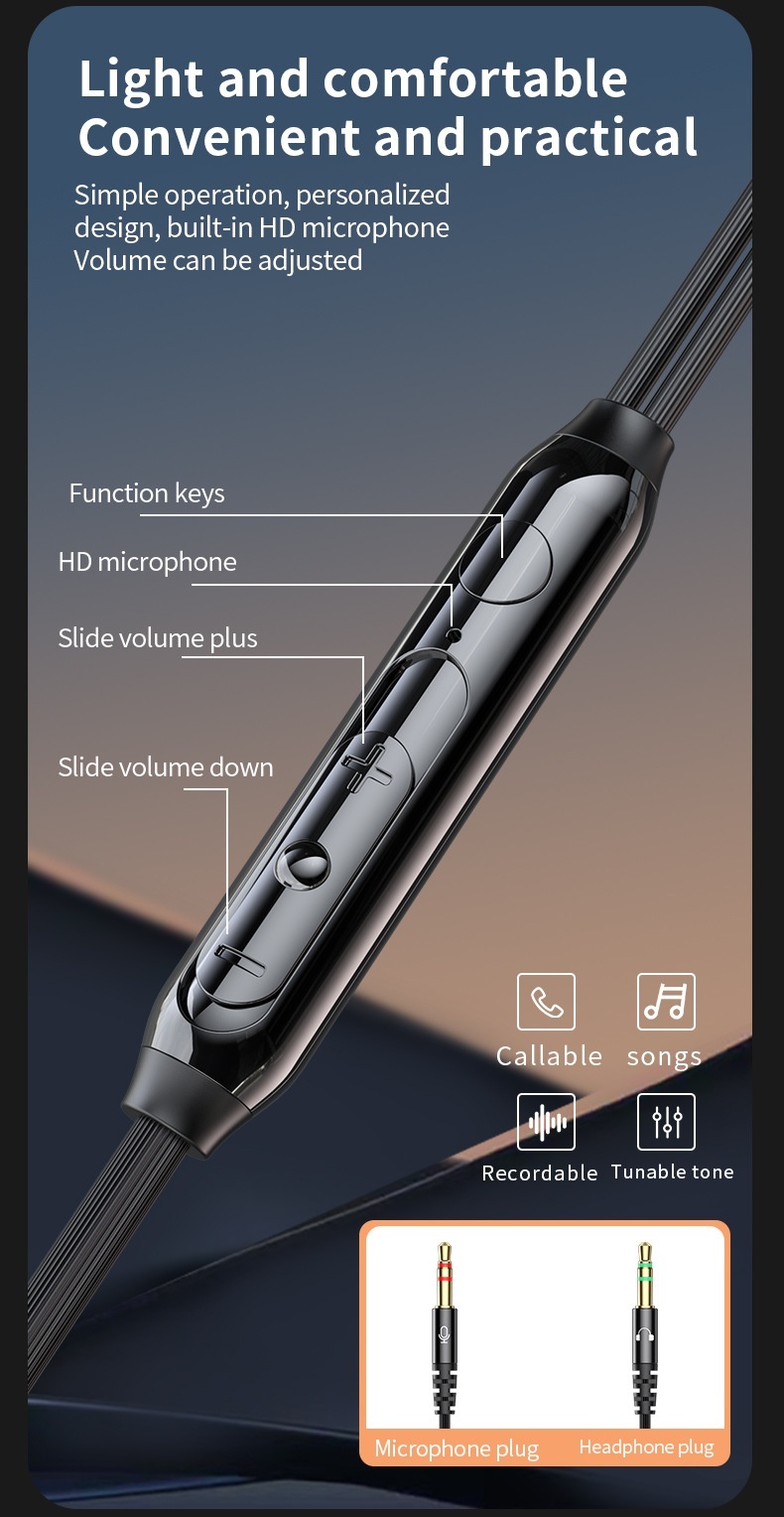 Auriculares intrauditivos con cable para juegos con micrófono, controladores dinámicos de 14,2 mm, graves profundos, cancelación de ruido, cable de audio dual de 3,5 mm de 1,5 m/2,5 m para PC y portátil.