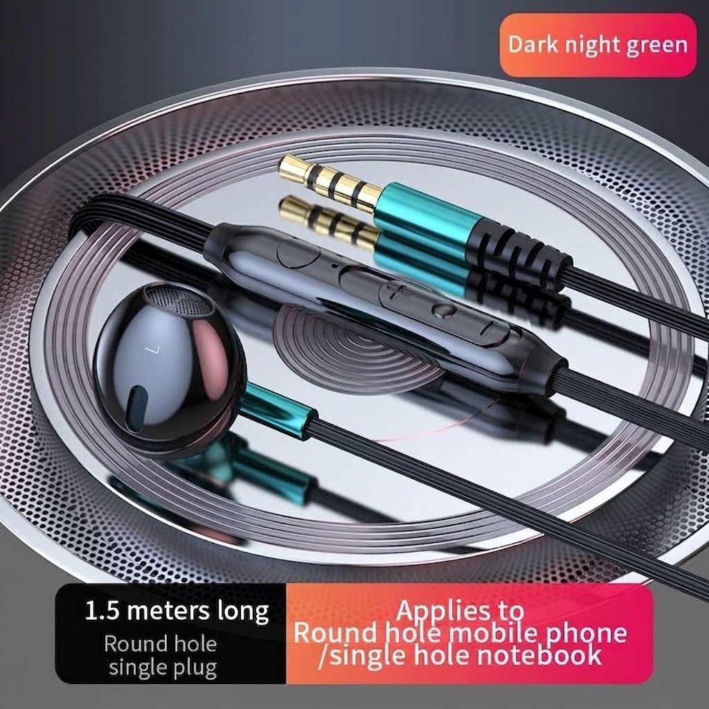 Auriculares intrauditivos con cable para juegos con micrófono, controladores dinámicos de 14,2 mm, graves profundos, cancelación de ruido, cable de audio dual de 3,5 mm de 1,5 m/2,5 m para PC y portátil.
