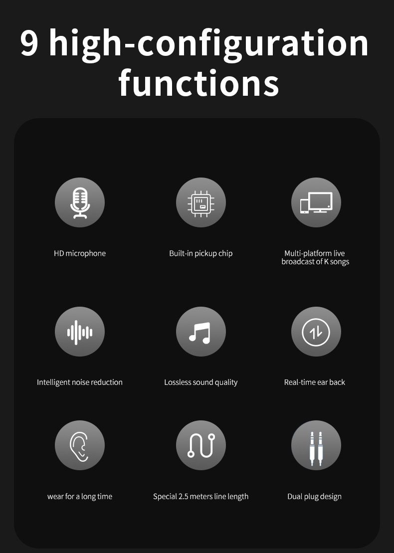 Auriculares intrauditivos con cable para juegos con micrófono, controladores dinámicos de 14,2 mm, graves profundos, cancelación de ruido, cable de audio dual de 3,5 mm de 1,5 m/2,5 m para PC y portátil.