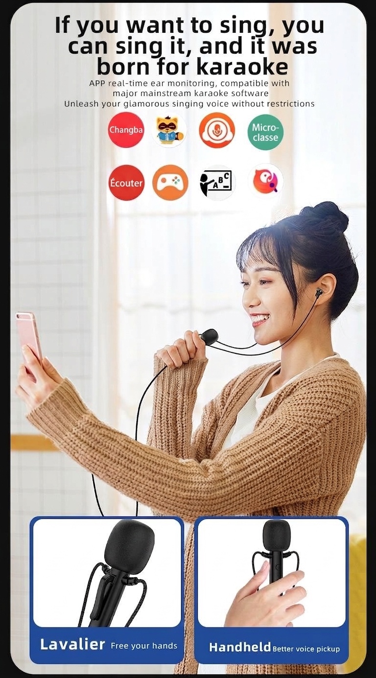 Écouteurs intra-auriculaires filaires avec microphone cravate, haut-parleurs de 14,2 mm, réduction du bruit, connectique 3,5 mm et USB-C pour karaoké, streaming et jeux vidéo.