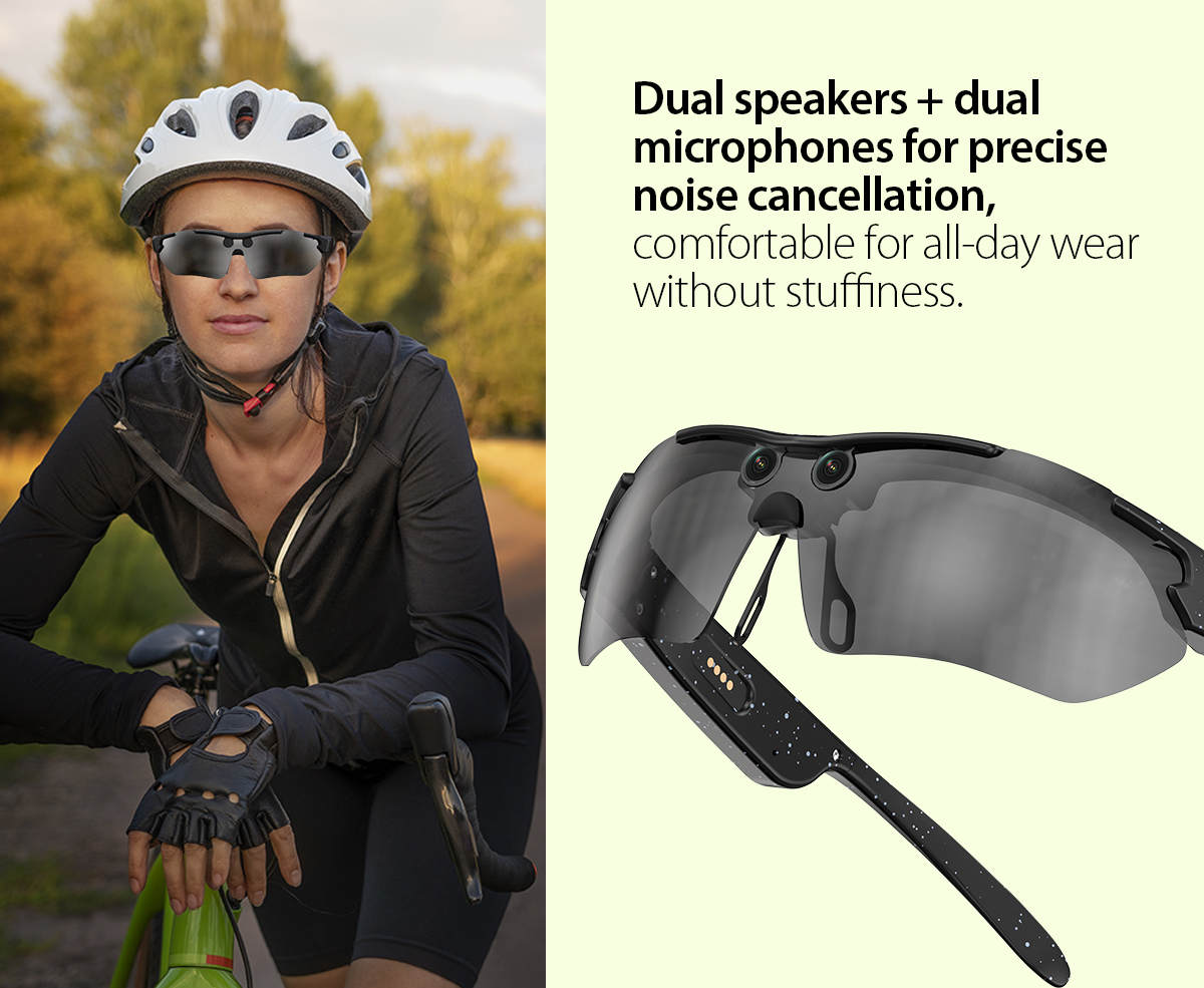 (PRE-ORDER) G6 Semi-rimless Black TR90 Smart AI Sunglasses #BS0705-0009