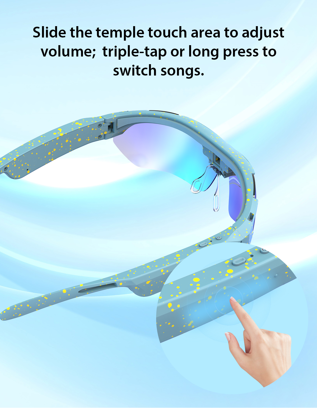 (PRE-ORDER) G6 Semi-rimless Orange TR90 Smart AI Sunglasses #BS0705-0010