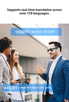 (PRE-ORDER) G6 Semi-rimless Black TR90 Smart AI Sunglasses #BS0705-0009