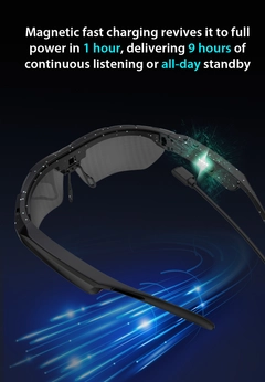 (PRE-ORDER) G6 Semi-rimless Black TR90 Smart AI Sunglasses #BS0705-0009