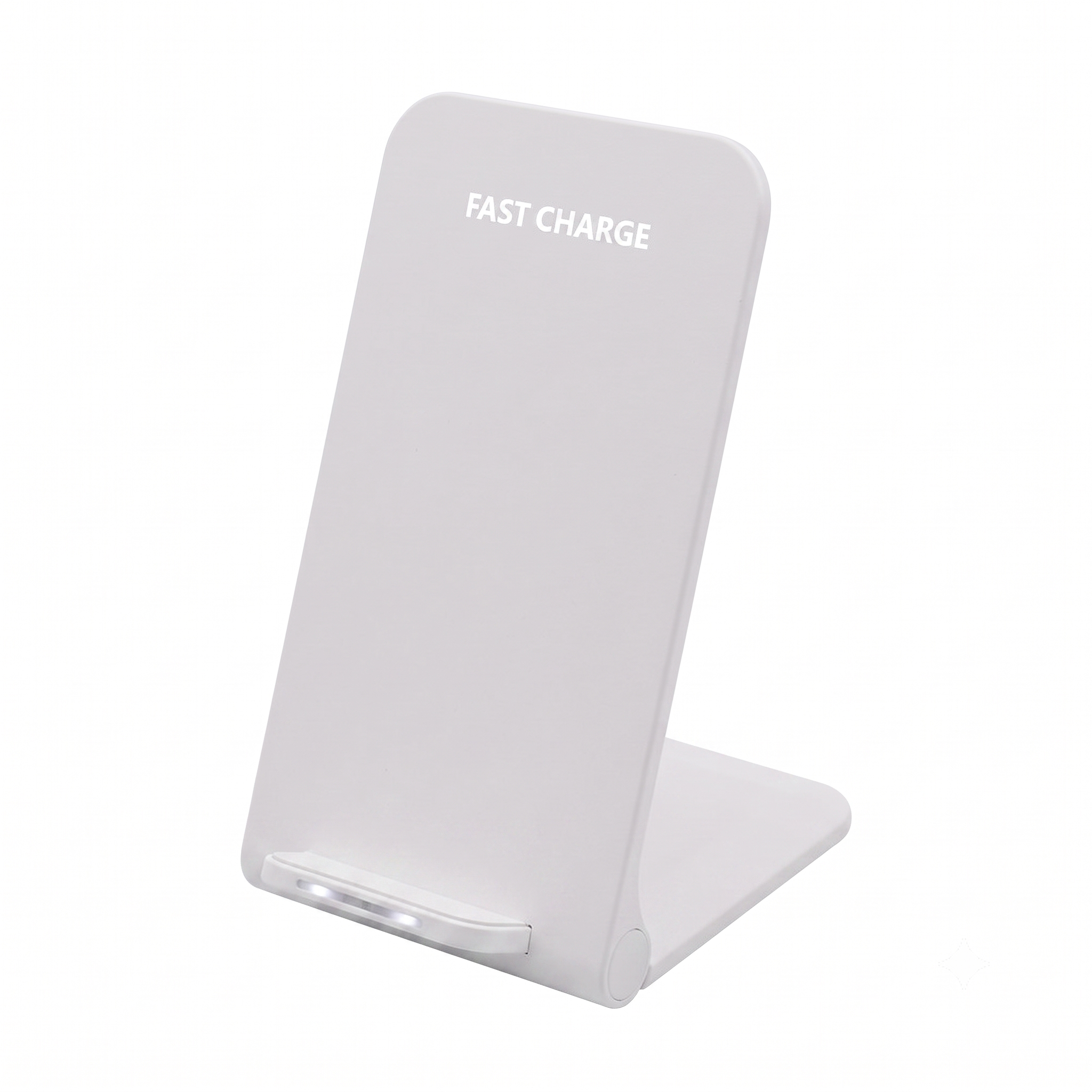 15W Fast Foldable Wireless Charging Stand for Phones, Adjustable Angle Charging Station, White/Black