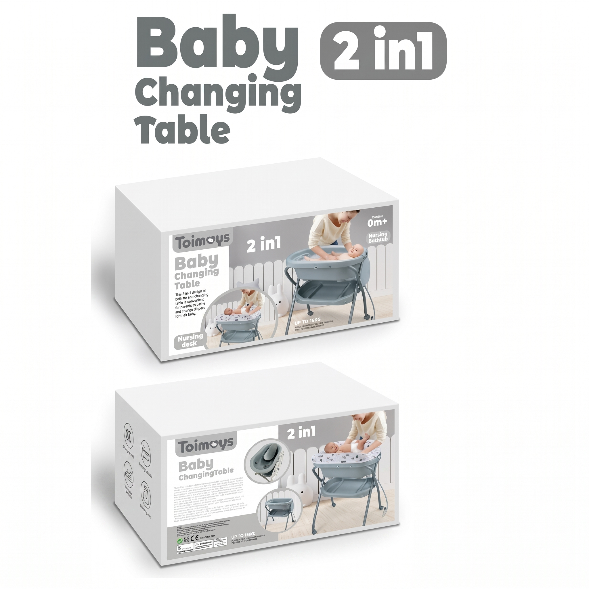 Premium 2-in-1 Baby Changing Table & Bathtub Station