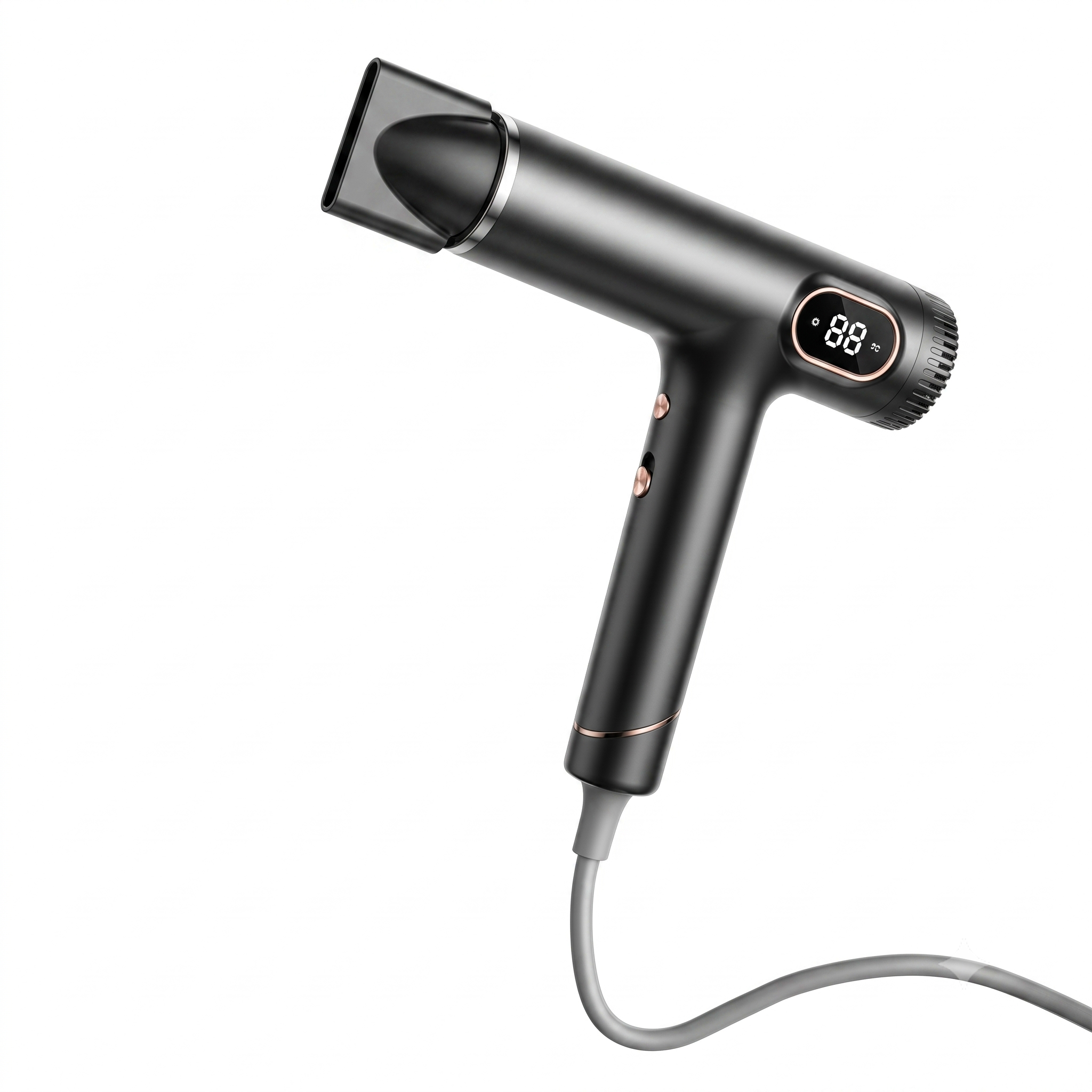 Sèche-cheveux haute vitesse D18, moteur sans balais 110&nbsp;000 tr/min, sèche-cheveux professionnel 1&nbsp;600 W avec 600 millions d'ions négatifs et 3 vitesses (noir)