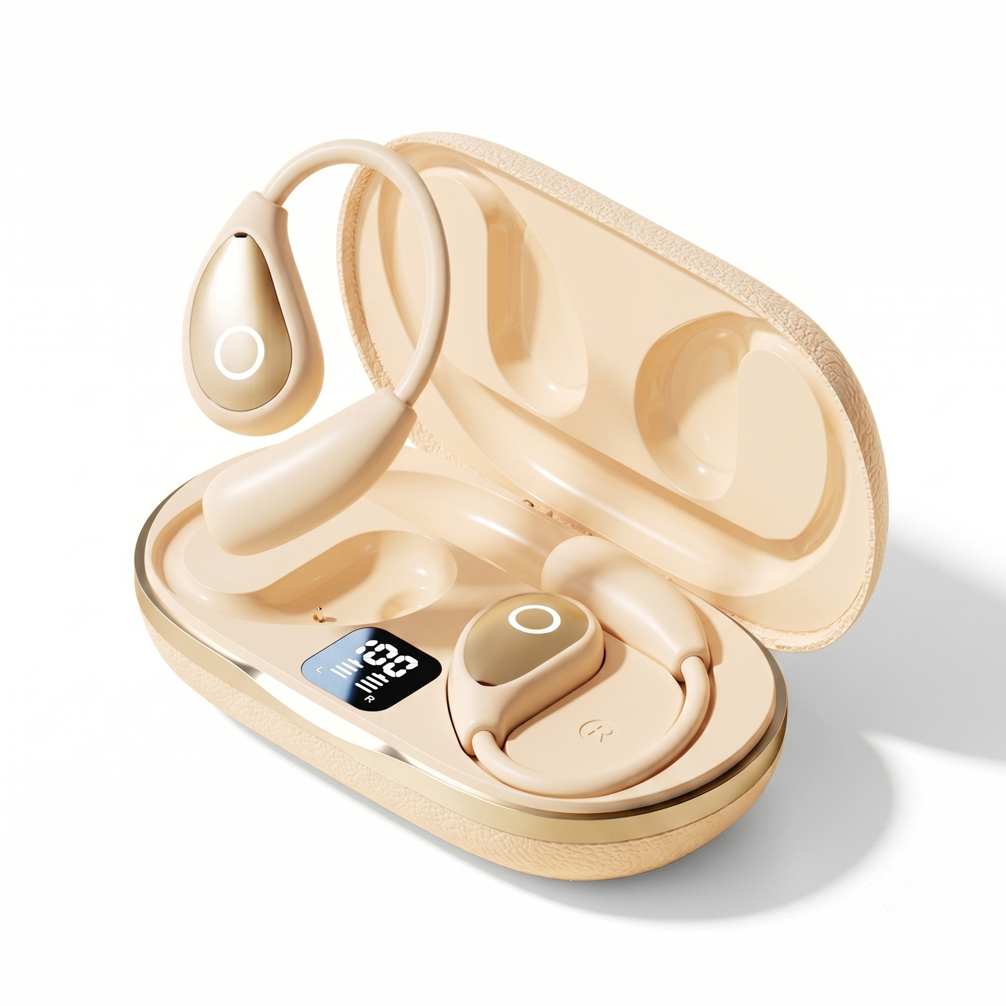 Écouteurs de sport sans fil Bluetooth 5.4 à oreille ouverte avec étui, modèle n° M96
