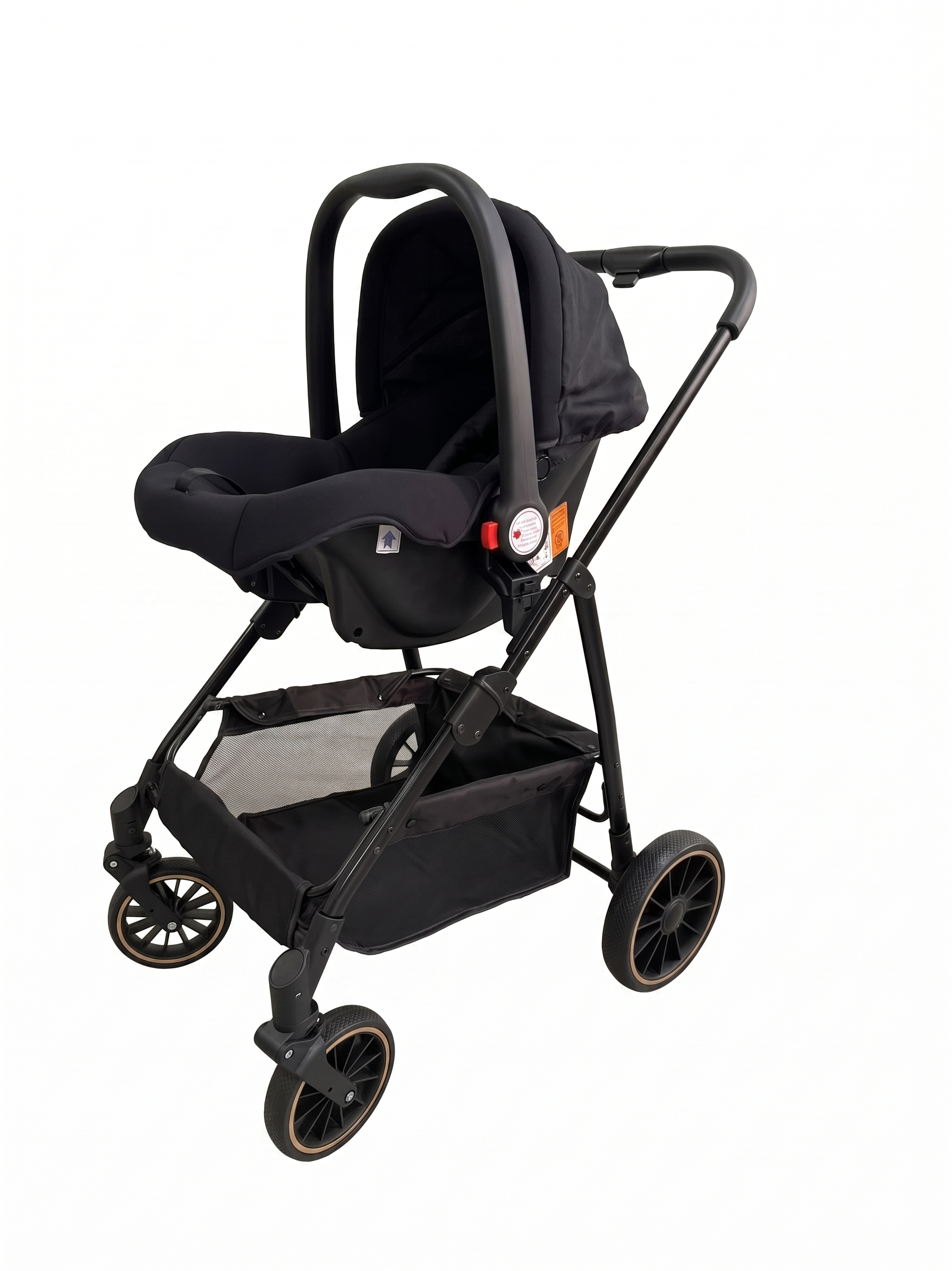 Lightweight Foldable Baby Stroller with Canopy - 4-Wheel Suspension